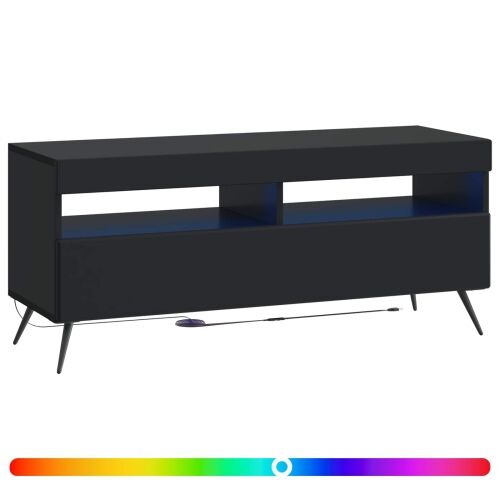 LED TV kabinet Crna Konstruirano drvo - Crna Cijena