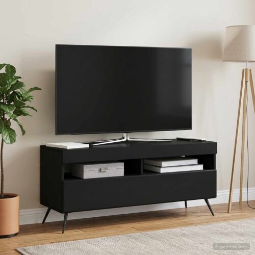 LED TV kabinet Crna Konstruirano drvo - Crna Cijena