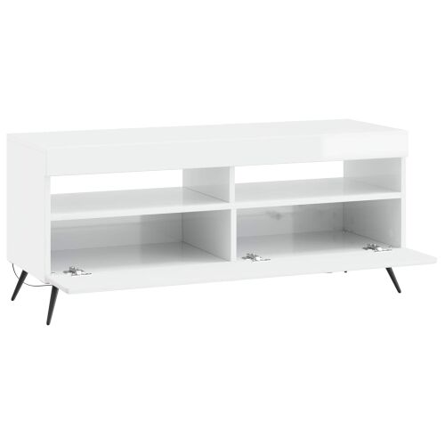 LED TV kabinet Bijela visokog sjaja Konstruirano drvo - Bijela visokog sjaja Cijena