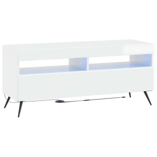 LED TV kabinet Bijela visokog sjaja Konstruirano drvo - Bijela visokog sjaja Cijena