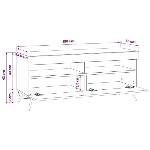 LED TV kabinet Hrast artisan Konstruirano drvo - Hrast artisan Cijena