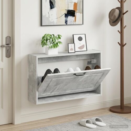 Ormar za cipele na zidu UTRECHT 71 x 17 x 43 cm Betonska siva - Betonska siva Cijena