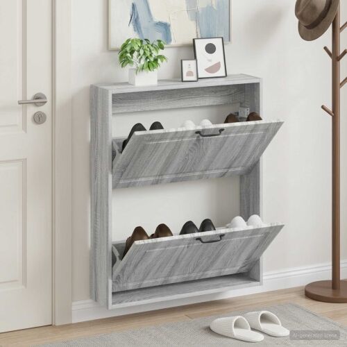 Ormar za cipele na zidu UTRECHT 71 x 17 x 86 cm Siva Sonoma - Siva Sonoma Cijena
