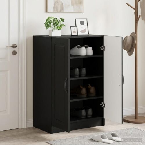 Ormar za cipele UTRECHT 59,5 x 39,5 x 87 cm Konstruirano drvo - Crna Cijena