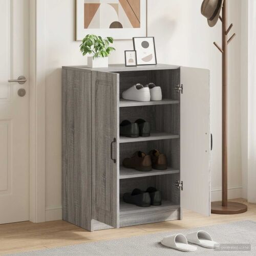 Ormar za cipele UTRECHT 59,5 x 39,5 x 87 cm Konstruirano drvo - Siva Sonoma Cijena