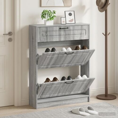 Ormar za cipele UTRECHT 78 x 24 x 100 cm Konstruirano drvo - Siva Sonoma Cijena
