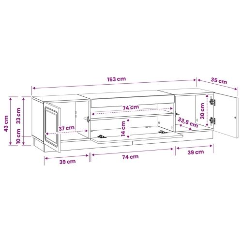 LED TV kabinet Siva Sonoma Konstruirano drvo - Siva Sonoma Cijena