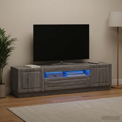 LED TV kabinet Siva Sonoma Konstruirano drvo - Siva Sonoma Cijena