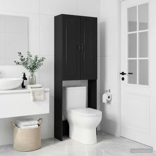 Kabinetska WC UTRECHT Crna 66 x 25,5 x 190 cm Konstruirano drvo - Crna Cijena