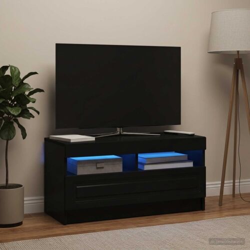 LED TV kabinet Crna Konstruirano drvo - Crna Cijena