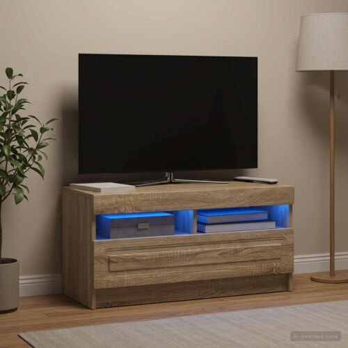 LED TV kabinet Hrast sonoma Konstruirano drvo - Hrast sonoma Cijena