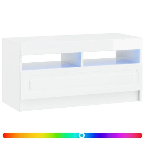 LED TV kabinet Bijela visokog sjaja Konstruirano drvo - Bijela visokog sjaja Cijena