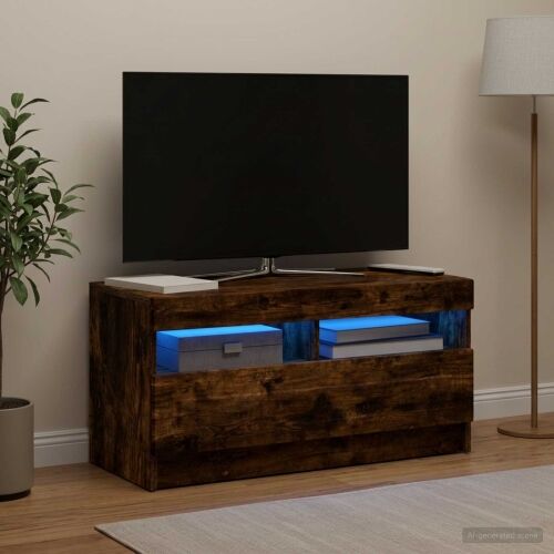 LED TV kabinet Dimljeni hrast Konstruirano drvo - Dimljeni hrast Cijena