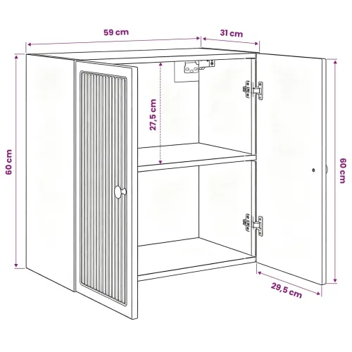 Ormar za montažu na zid Bijela 59 x 31 x 60 cm - Bijela 59 x 31 x 60 cm Cijena