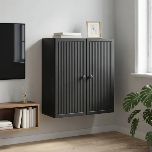 Ormar za montažu na zid Crna 59 x 31 x 60 cm Konstruirano drvo - Crna 59 x 31 x 60 cm Cijena