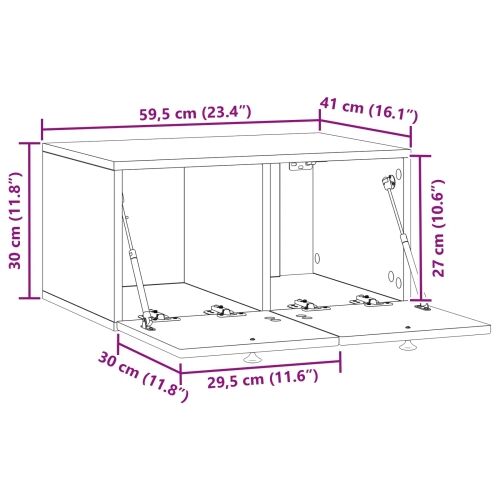 TV ormar za zid Bijela 59,5 x 41 x 30 cm Konstruirano drvo - Bijela 59,5 x 41 x 30 cm Cijena