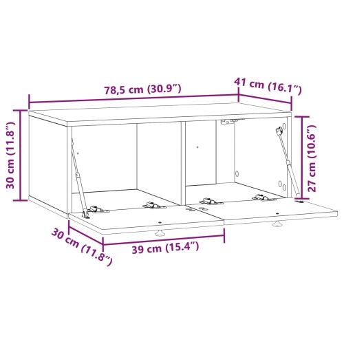 TV ormar za zid Bijela 78,5 x 41 x 30 cm Konstruirano drvo - Bijela 78,5 x 41 x 30 cm Cijena
