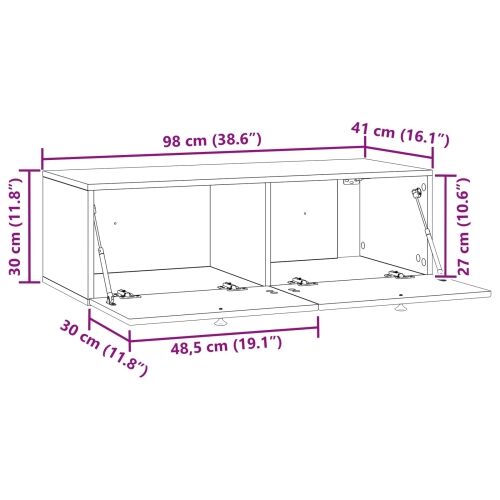 TV ormar za zid Zidne Bijela 98 x 41 x 30 cm Konstruirano drvo - Bijela 98 x 41 x 30 cm Cijena