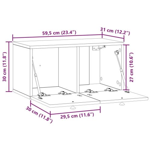 TV ormar za zid Bijela 59,5 x 31 x 30 cm Konstruirano drvo - Bijela 59,5 x 31 x 30 cm Cijena