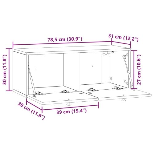 TV ormar za zid Bijela 78,5 x 31 x 30 cm Konstruirano drvo - Bijela 78,5 x 31 x 30 cm Cijena