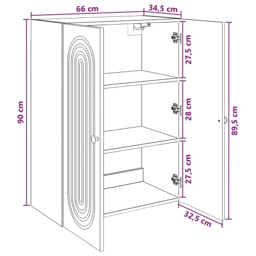 Ormar za montažu na zid Crna 66 x 34,5 x 90 cm - Crna 66 x 34,5 x 90 cm Cijena