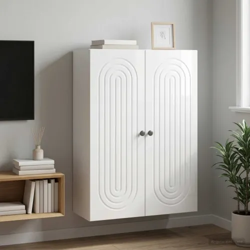 Ormar za montažu na zid Bijela visokog sjaja 66 x 34,5 x 90 cm - Bijela visokog sjaja 66 x 34,5 x 90 cm Cijena