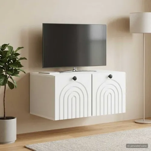 TV ormar za zid Bijela 59,5 x 41 x 30 cm Konstruirano drvo - Bijela 59,5 x 41 x 30 cm Cijena