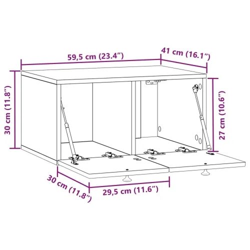 TV ormar za zid Bijela 59,5 x 41 x 30 cm Konstruirano drvo - Bijela 59,5 x 41 x 30 cm Cijena