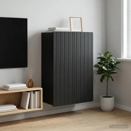 Ormar za montažu na zid Crna 66 x 34,5 x 92 cm - Crna 66 x 34,5 x 92 cm Cijena