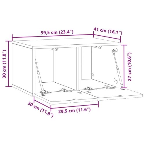 TV ormar za zid 59,5 x 41 x 30 cm Bijela Konstruirano drvo - Bijela 59,5 x 41 x 30 cm Cijena