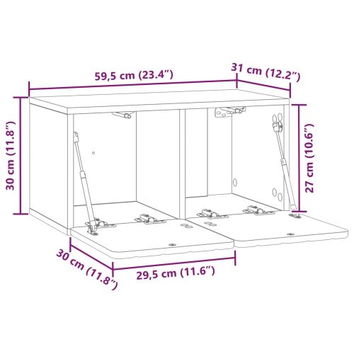 TV ormar za zid 59,5 x 31 x 30 cm Bijela Konstruirano drvo - Bijela 59,5 x 31 x 30 cm Cijena