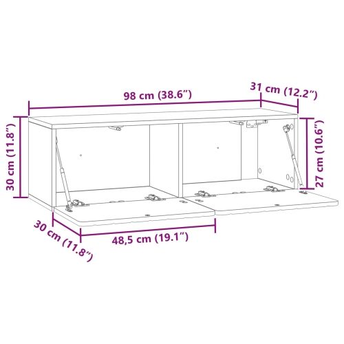 TV ormar za zid 98 x 31 x 30 cm Bijela Konstruirano drvo - Bijela 98 x 31 x 30 cm Cijena