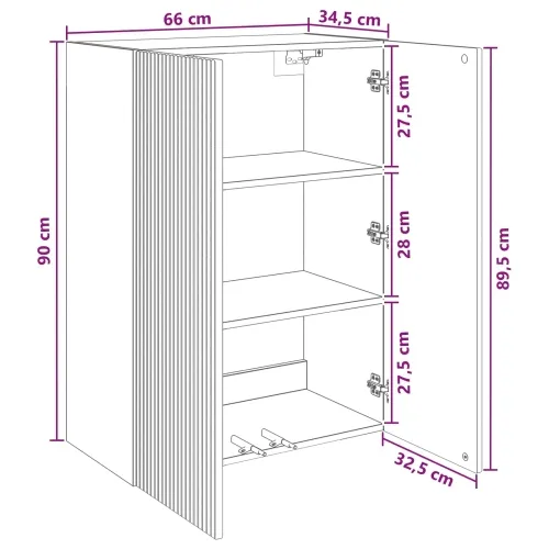 Ormar za montažu na zid 66 x 34,5 x 90 cm Konstruirano drvo - Bijela 66 x 34,5 x 90 cm Cijena