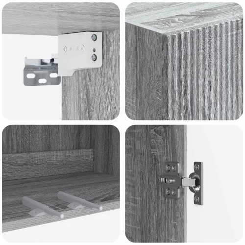 Ormar za montažu na zid 66 x 34,5 x 90 cm Konstruirano drvo - Sivi hrast sonoma 66 x 34,5 x 90 cm Cijena