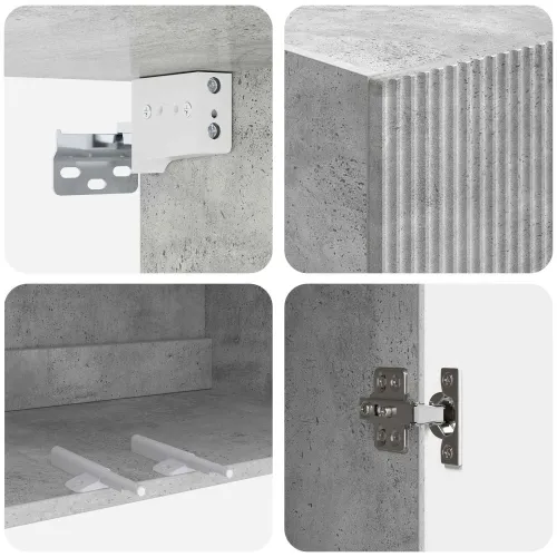 Ormar za montažu na zid 59 x 31 x 60 cm Konstruirano drvo - Beton siva 59 x 31 x 60 cm Cijena