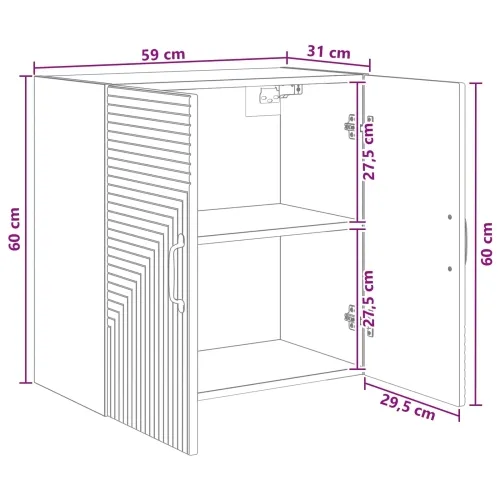 Ormar za montažu na zid Crna 59 x 31 x 60 cm Konstruirano drvo - Crna 59 x 31 x 60 cm Cijena
