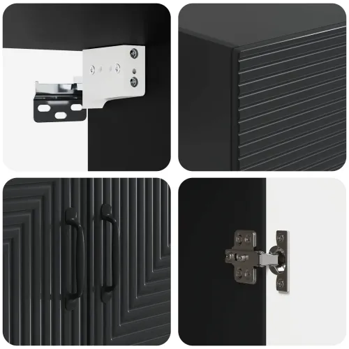 Ormar za montažu na zid Crna 59 x 31 x 60 cm Konstruirano drvo - Crna 59 x 31 x 60 cm Cijena