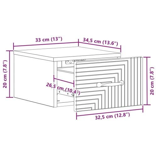 Noćni ormarić za montažu na zid Zidne Bijela 34,5 x 33 x 20 cm - Bijela 1 Cijena
