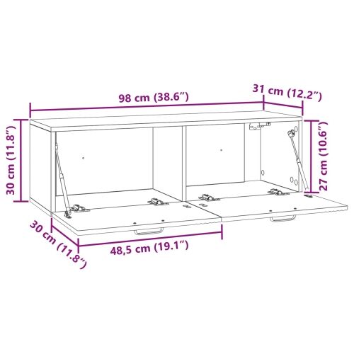 TV ormar za zid Zidne Bijela 98 x 31 x 30 cm Konstruirano drvo - Bijela 98 x 31 cm Cijena