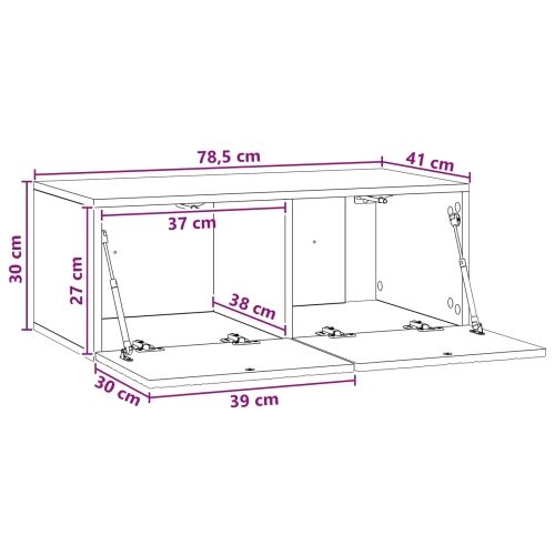 TV ormar za zid 78,5 x 41 x 30 cm Dimljeni hrast - Dimljeni hrast 78,5 x 41 cm Cijena