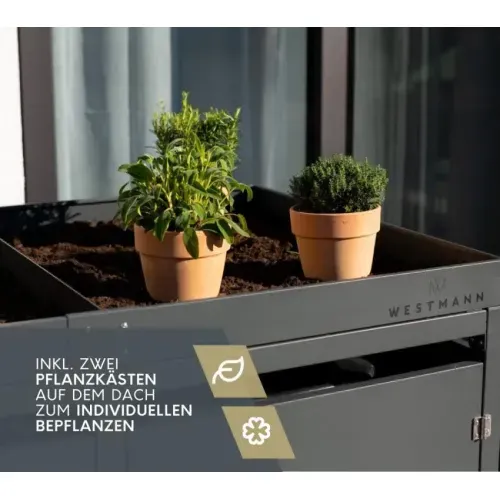 Westmann Čelično spremište za 2 kante za smeće | 240 L | Antracit - BRANDED IN GERMANY Cijena