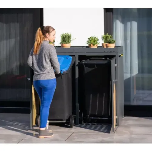 Westmann Čelično spremište za 2 kante za smeće | 240 L | Antracit - BRANDED IN GERMANY Cijena