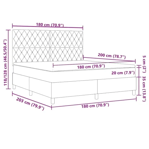 Box spring krevet s madracem Crna 180 x 200 cm Baršun - Crna 180 x 200 cm Kristal s dugmadima Cijena