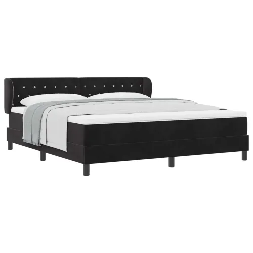 Box spring krevet s uzglavljem Crna 180 x 200 cm Baršun - Crna 180 x 200 cm Kristal s dugmadima Cijena