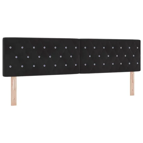 Box spring krevet s uzglavljem Crna 180 x 200 cm Baršun - Crna 180 x 200 cm Kristal s dugmadima Cijena