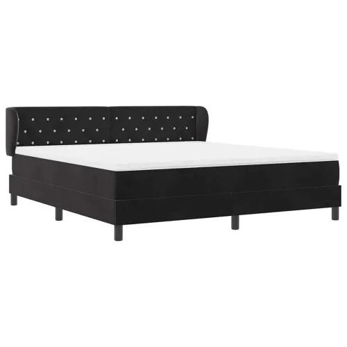 Box spring krevet s uzglavljem Crna 180 x 200 cm Baršun - Crna 180 x 200 cm Kristal s dugmadima Cijena