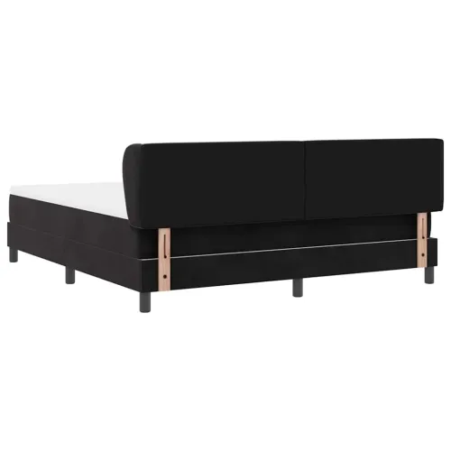 Box spring krevet s uzglavljem Crna 180 x 200 cm Baršun - Crna 180 x 200 cm Kristal s dugmadima Cijena