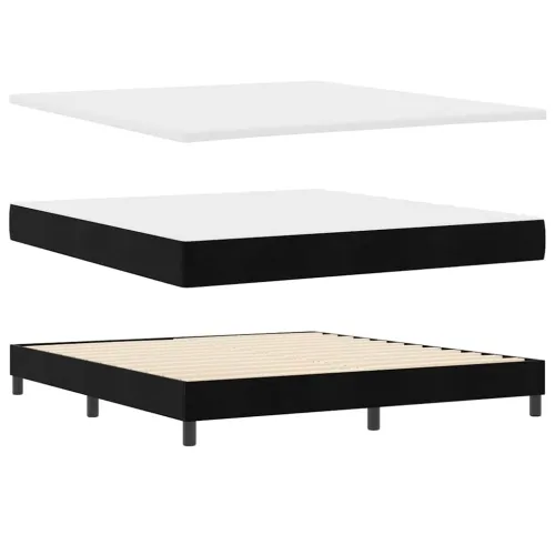 Box spring krevet s uzglavljem Crna 180 x 200 cm Baršun - Crna 180 x 200 cm Kristal s dugmadima Cijena