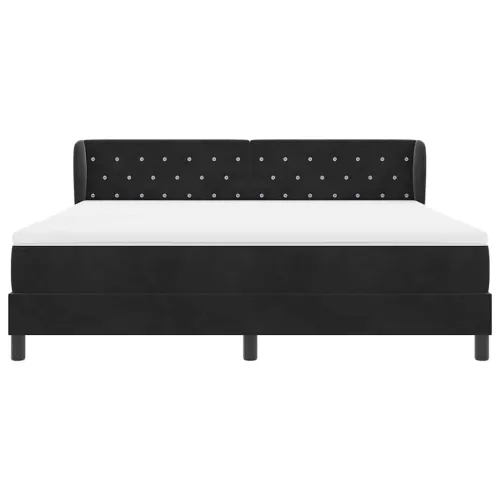Box spring krevet s uzglavljem Crna 180 x 200 cm Baršun - Crna 180 x 200 cm Kristal s dugmadima Cijena