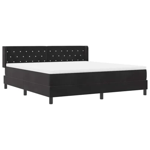 Box spring krevet s uzglavljem Crna 200 x 180 cm Baršun - Crna 180 x 200 cm Kristal s dugmadima Cijena